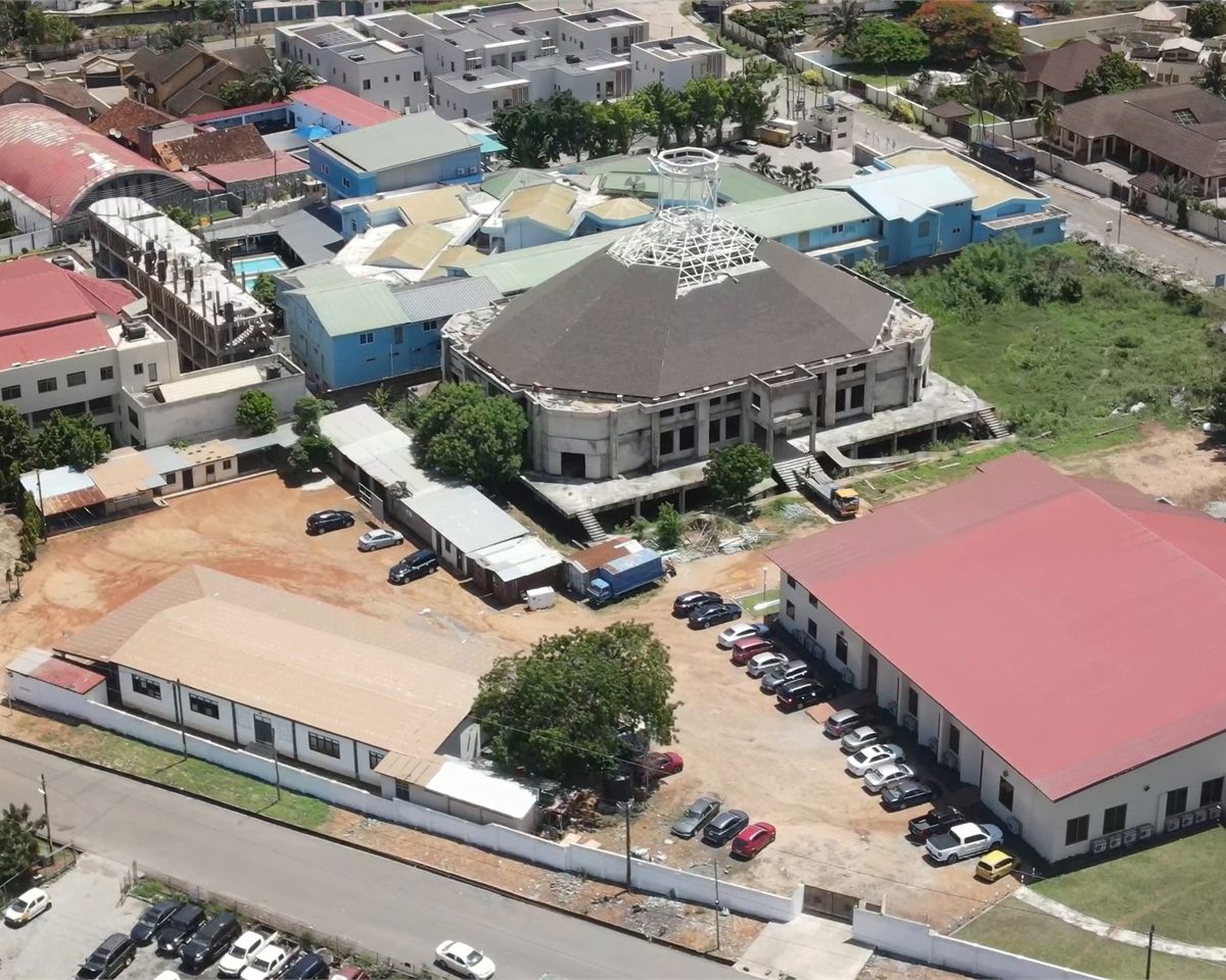 The Divine Mercy parish complex at Okponglo, East Legon, from the air